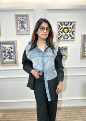 Studded Denim Shirt (Black)