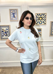 Pastel 3D Strawberry T-Shirt (Blue)
