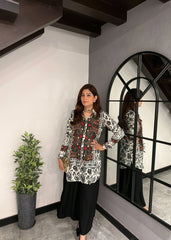 Paisley B&W Crepe Co-ord Set
