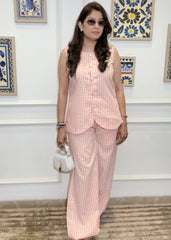 Peachy Gingham Luxe Set