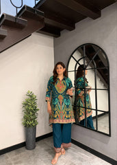 Emerald Royale Ikkat Choga Style