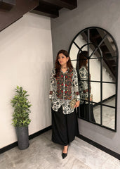 Paisley B&W Crepe Co-ord Set