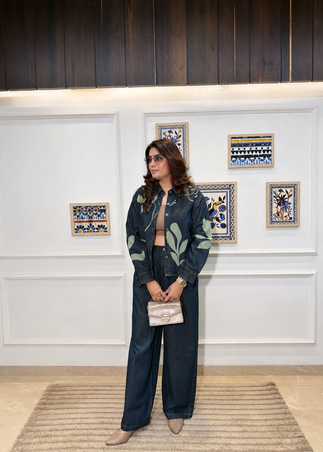 Sky Green Denim Set