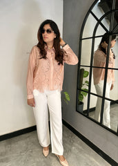 ORGANZA Cutout Shirt (Peach)