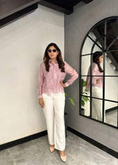 ORGANZA Cutout Shirt (Onion Shade)