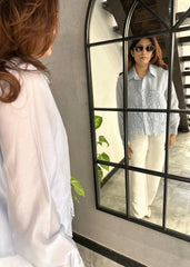 ORGANZA Cutout Shirt (Powder Blue)