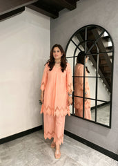 Peach Lace co ord set