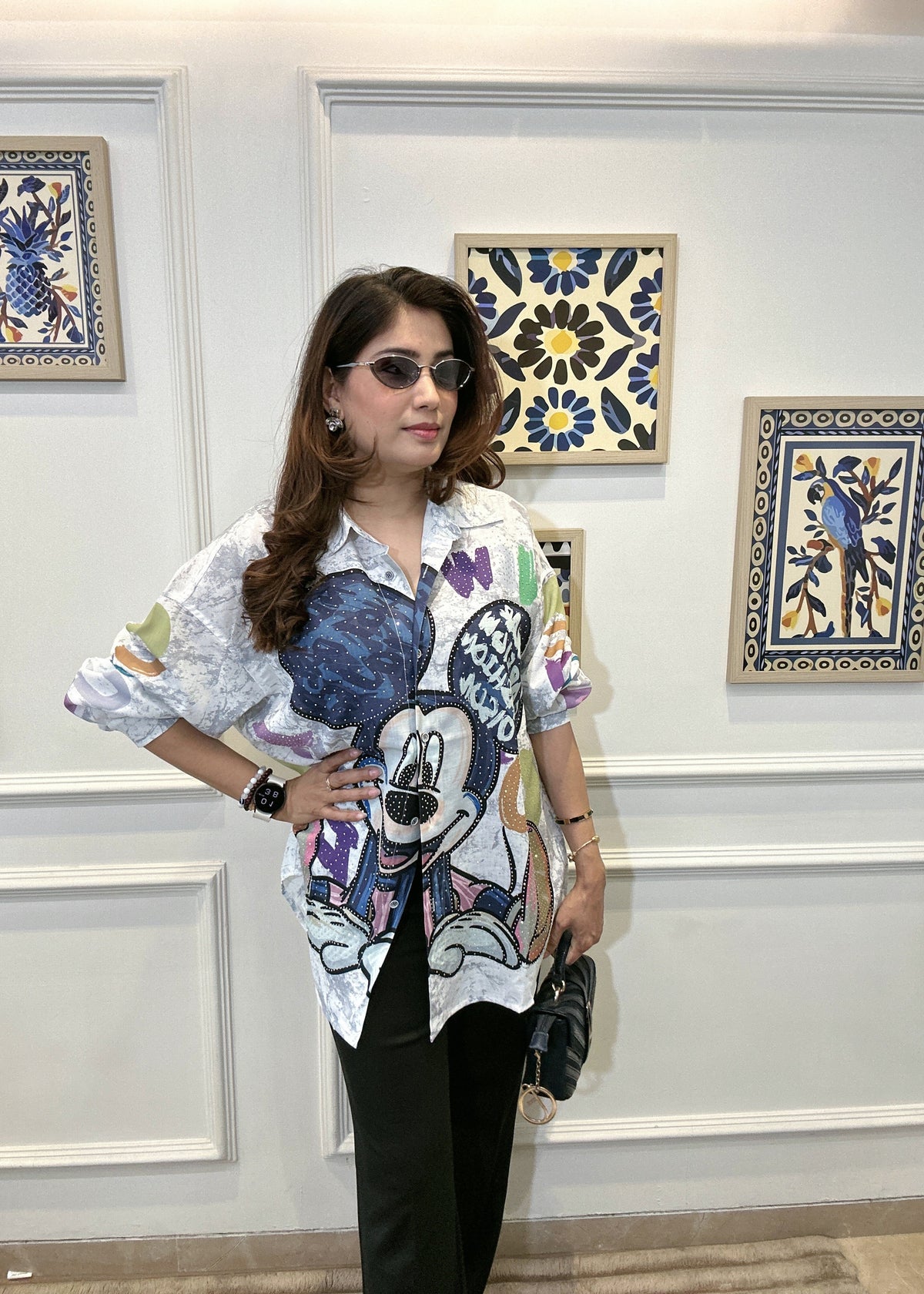 Pop Art Mickey Oversized Shirt (White)