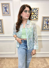 Mint Garden Organza Shirt (Green)