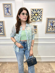 Mint Garden Organza Shirt (Green)