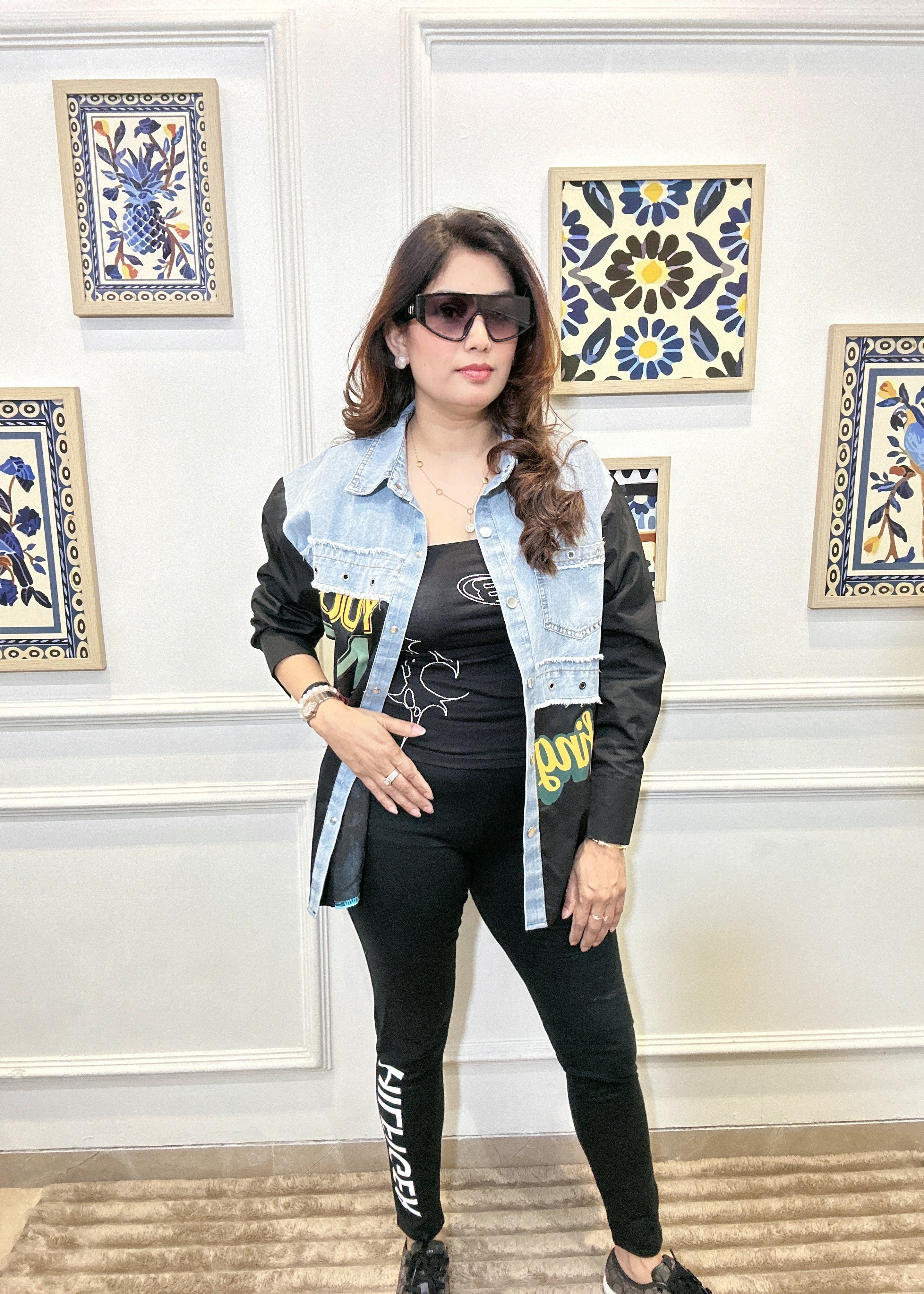 Denim & Graphic Fusion Shirt