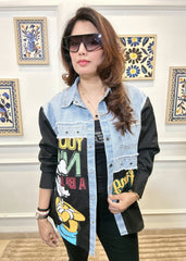 Denim & Graphic Fusion Shirt