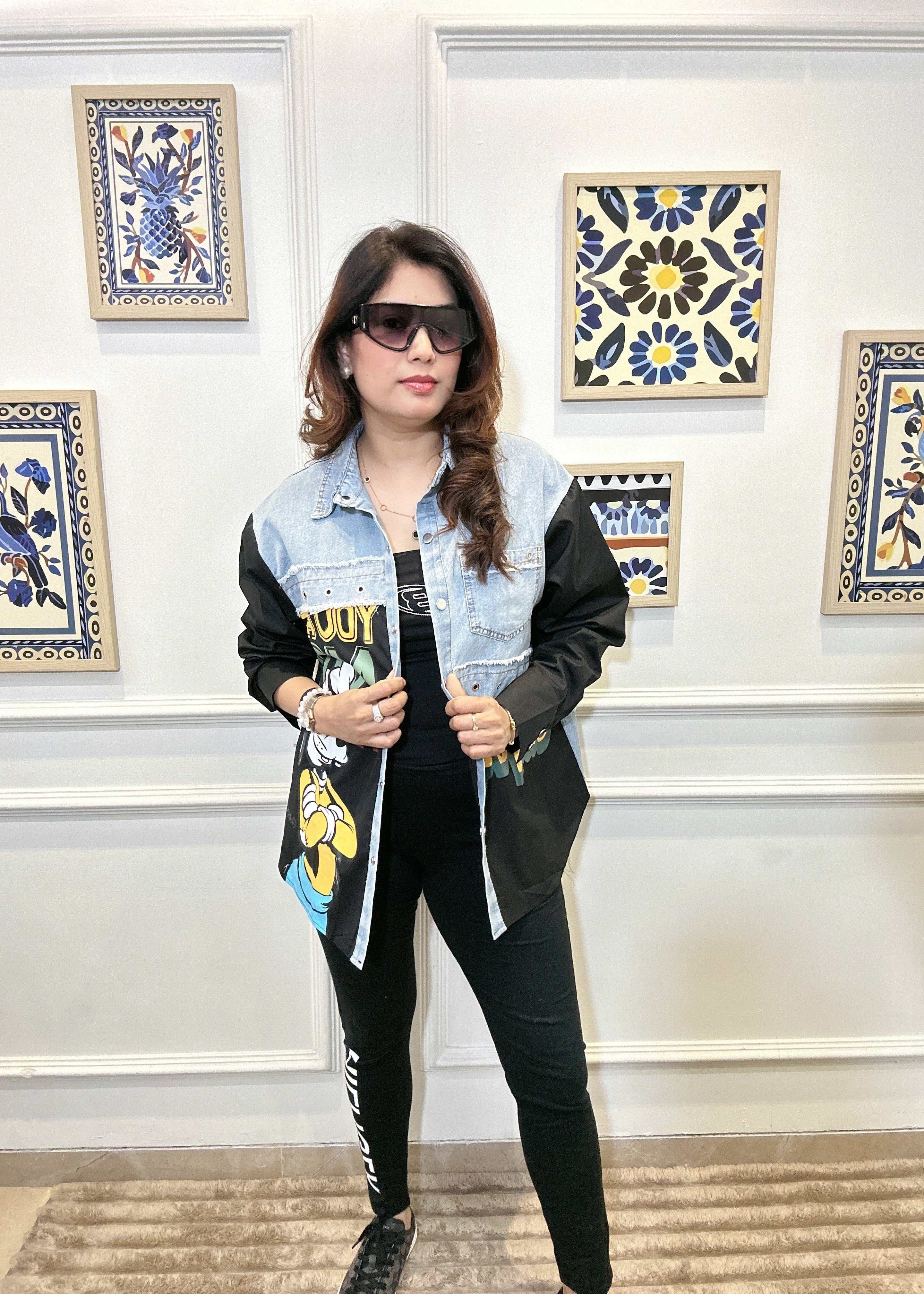 Denim & Graphic Fusion Shirt
