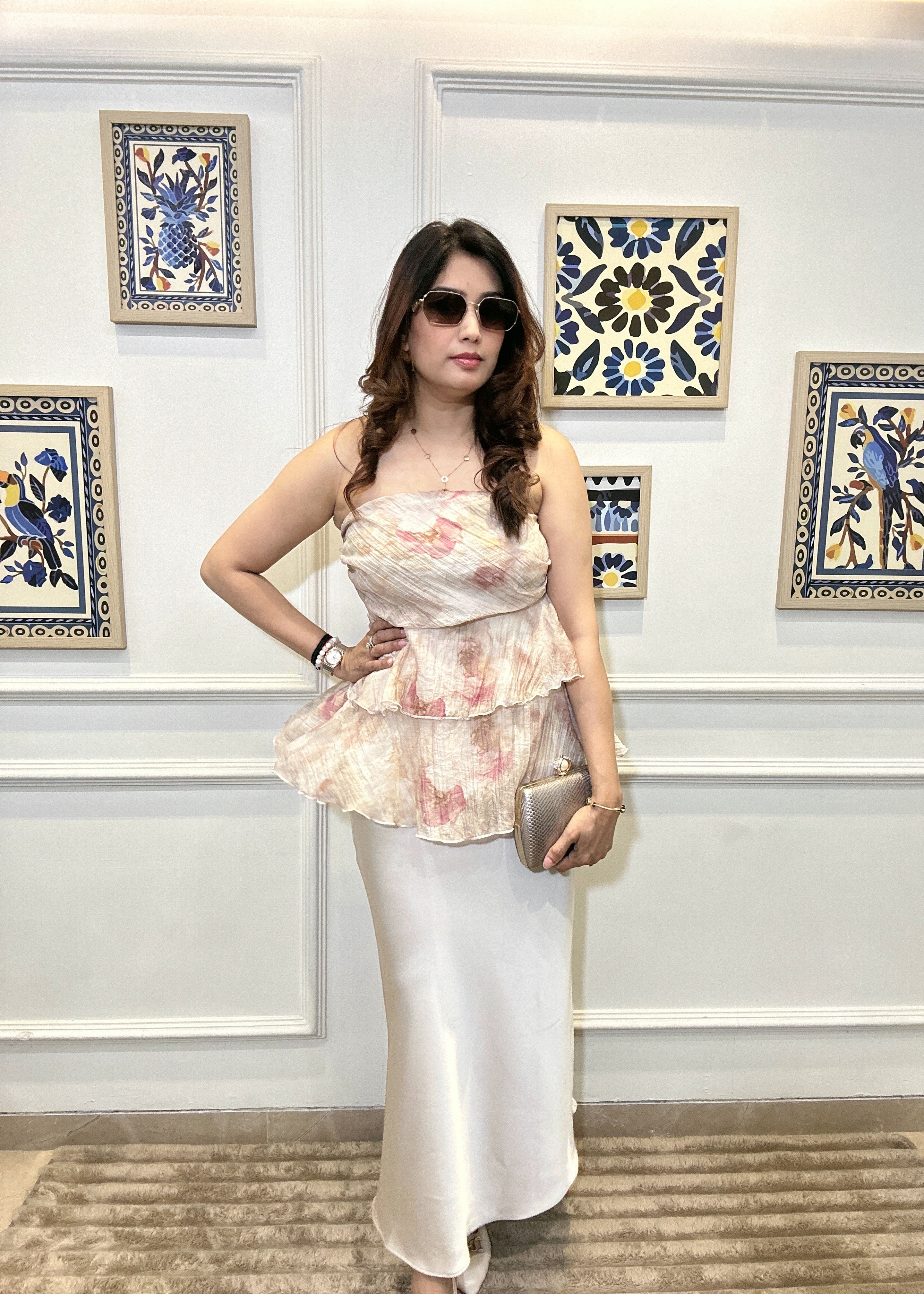 Rosé Tiered Tube Top