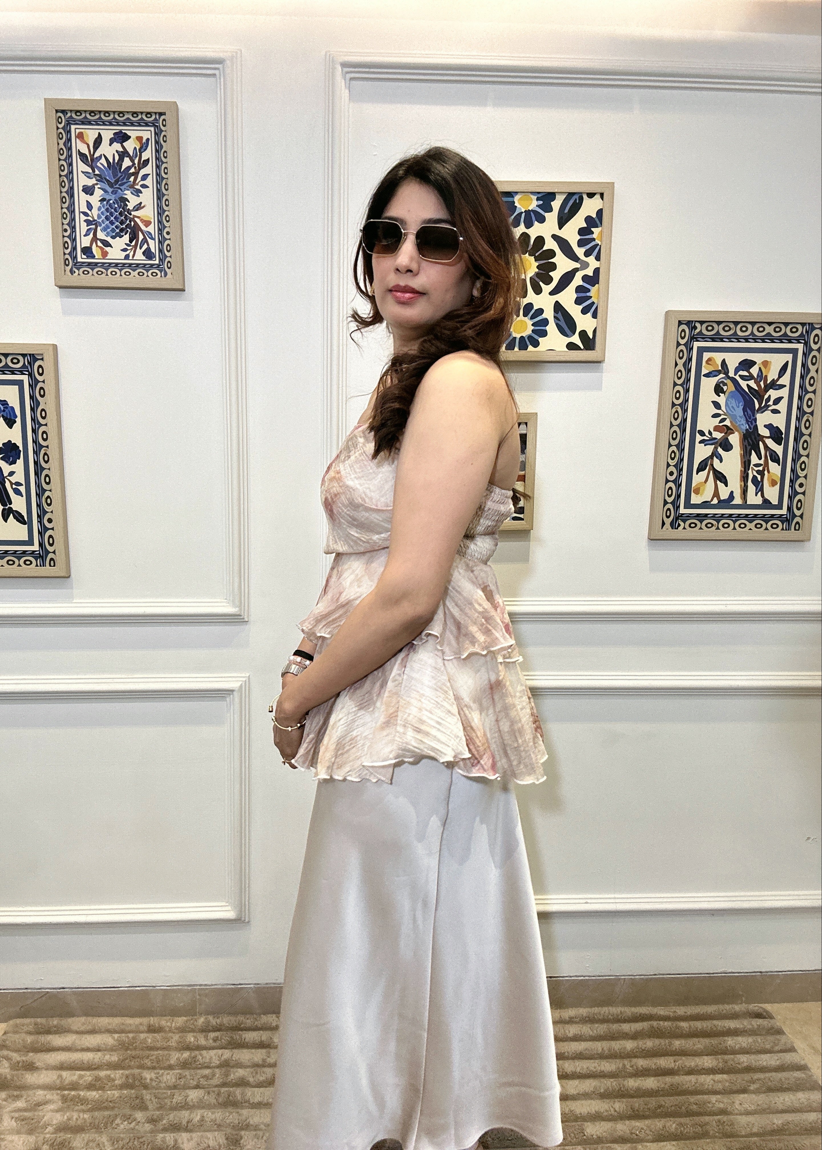 Rosé Tiered Tube Top