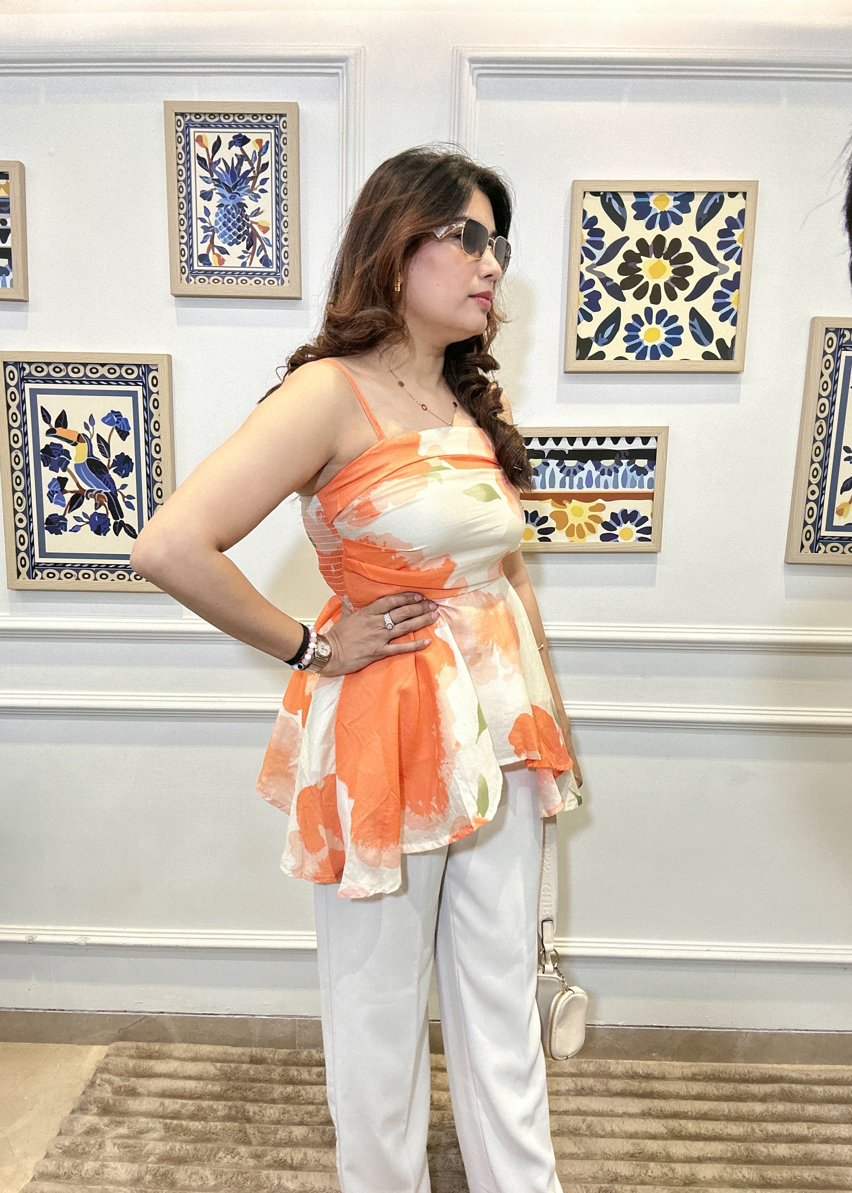 Apricot Bloom Smocked Cami (Orange)