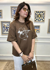 Violin Muse Baggy T-Shirt (Mocha)