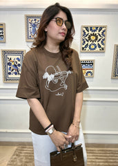 Violin Muse Baggy T-Shirt (Mocha)