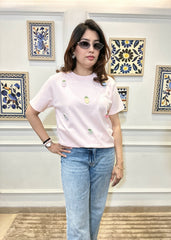 Pastel 3D Strawberry T-Shirt (Pink)
