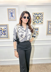 Paisley Satin Top (Black)