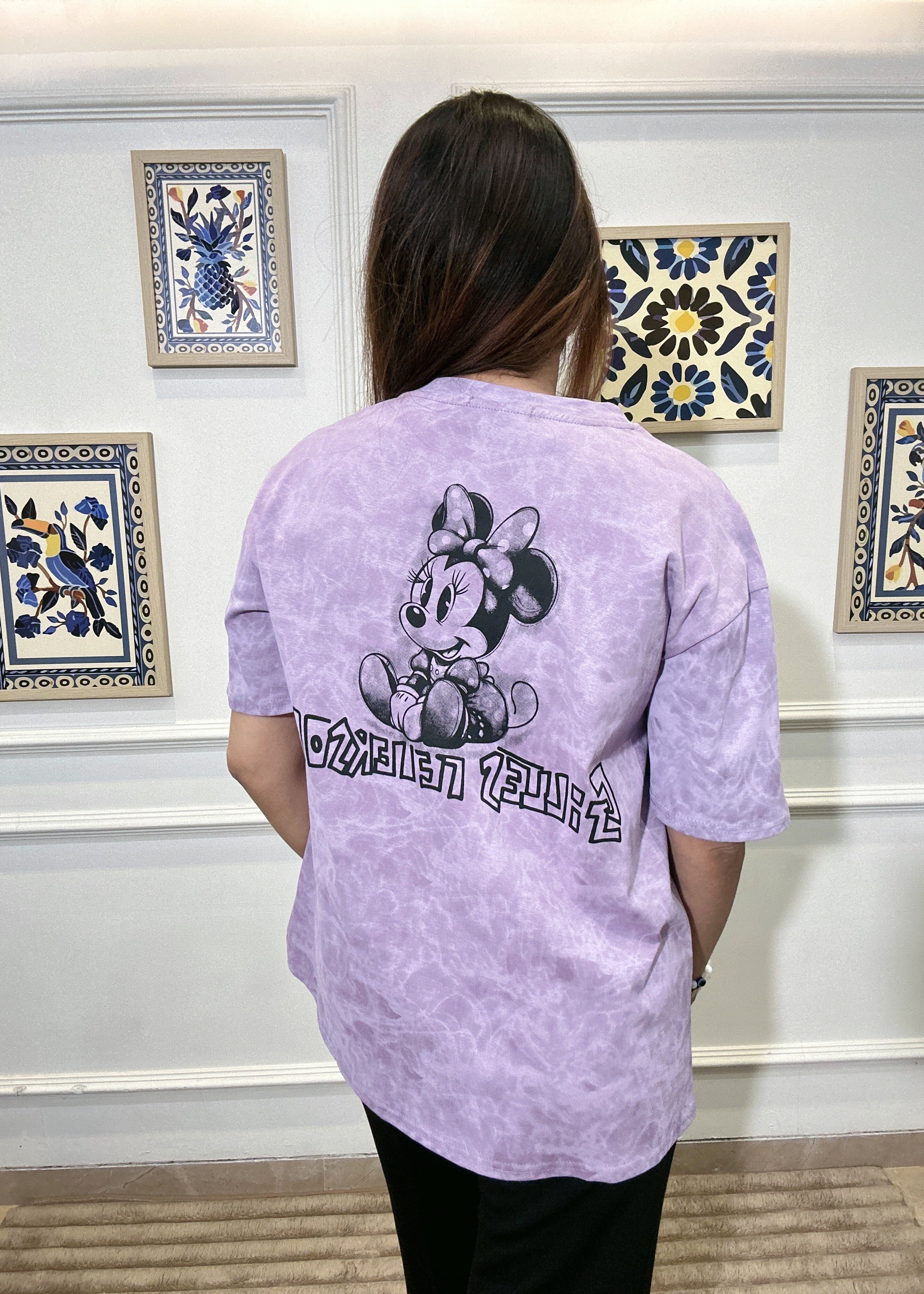 Vintage Wash Minnie Graphic-Tee (Purple)