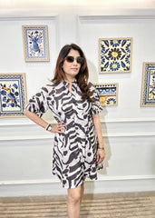 Sage Safari Shirt Dress (Black)