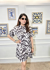 Sage Safari Shirt Dress (Black)
