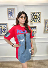 Passion Denim Panel Tunic (Red)