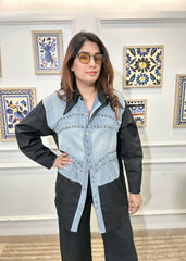 Studded Denim Shirt (Black)