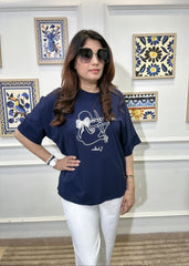 Violin Muse Baggy T-Shirt (Blue)