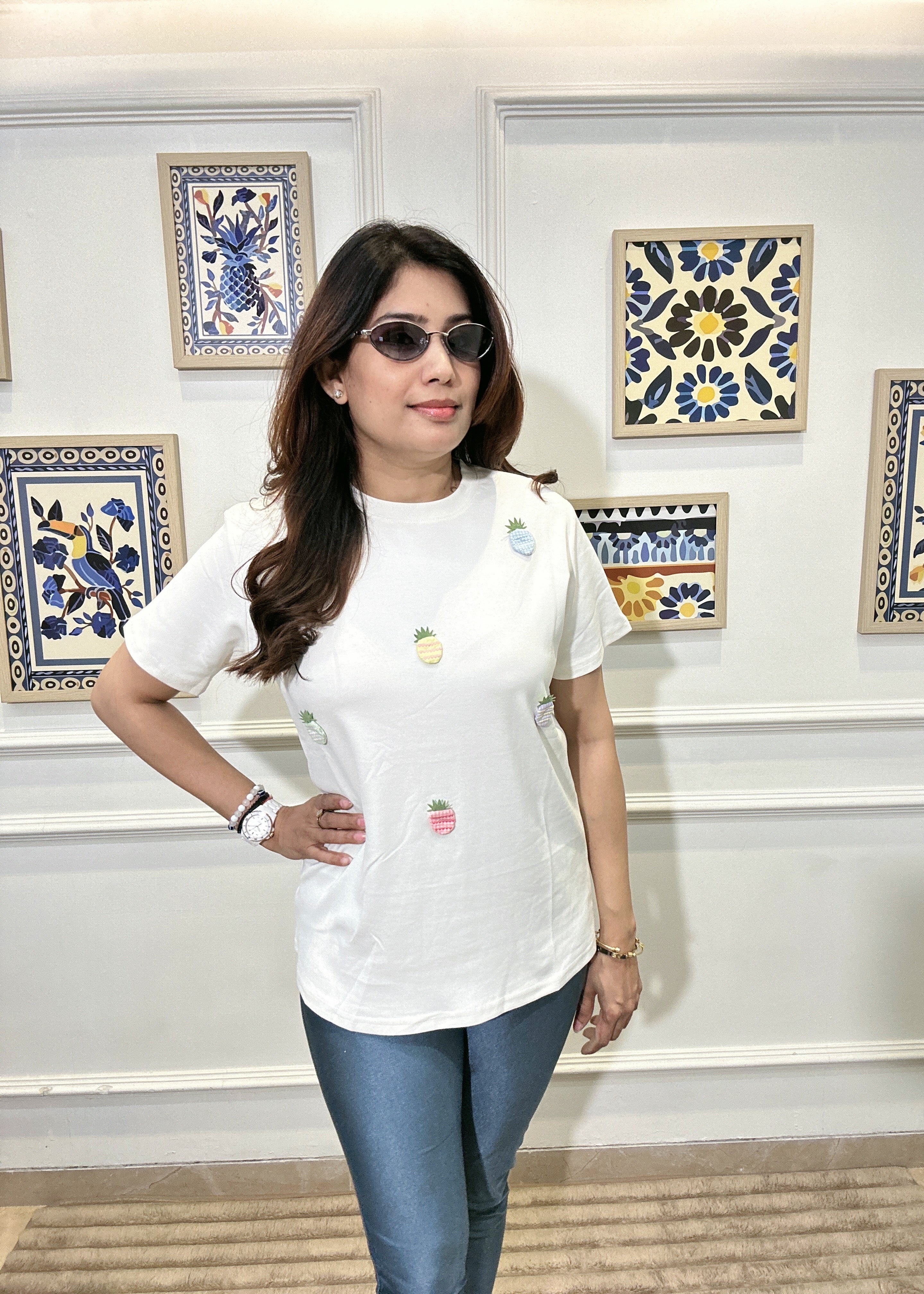 Pastel 3D Strawberry T-Shirt (Ivory)