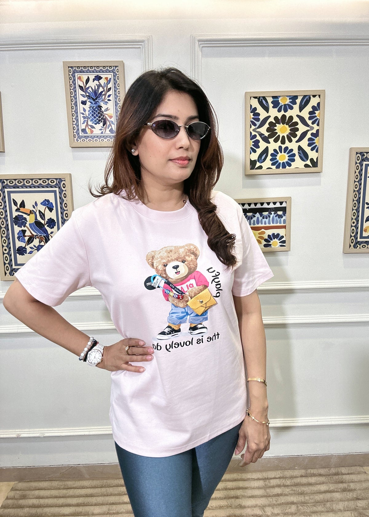 Teddy Graphic T-Shirt (Pink)