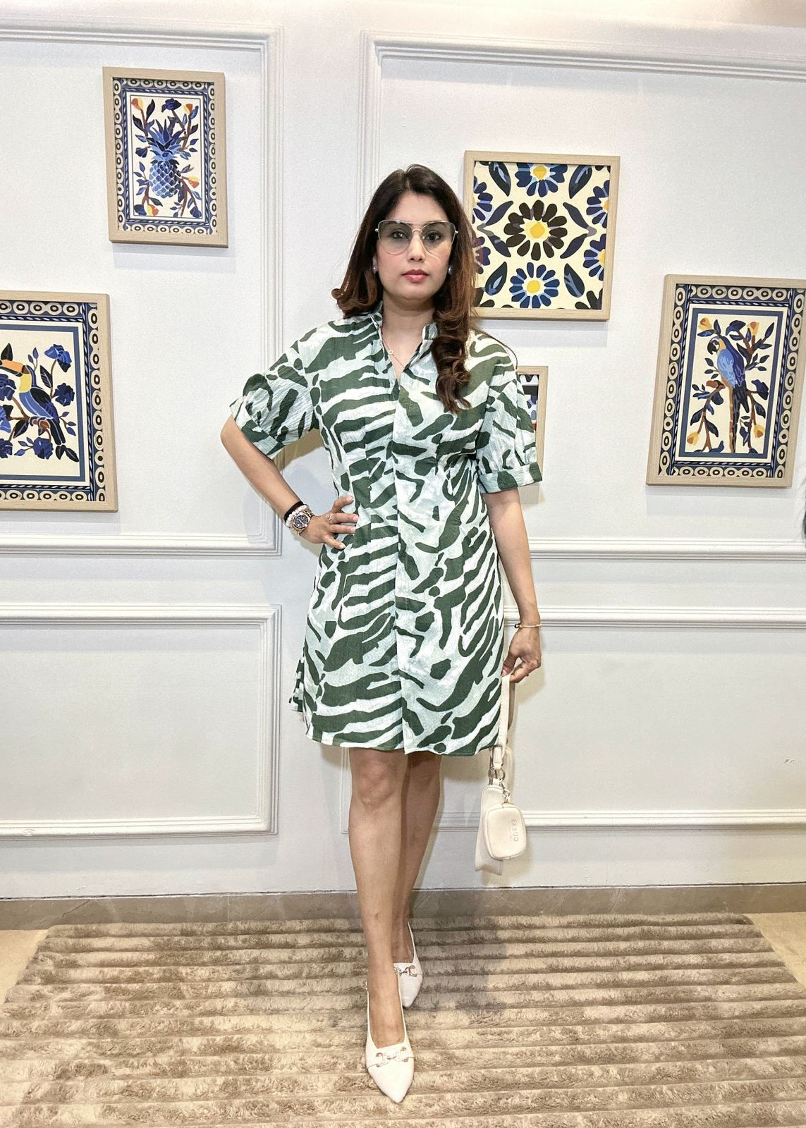 Sage Safari Shirt Dress (Green)