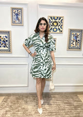 Sage Safari Shirt Dress (Green)