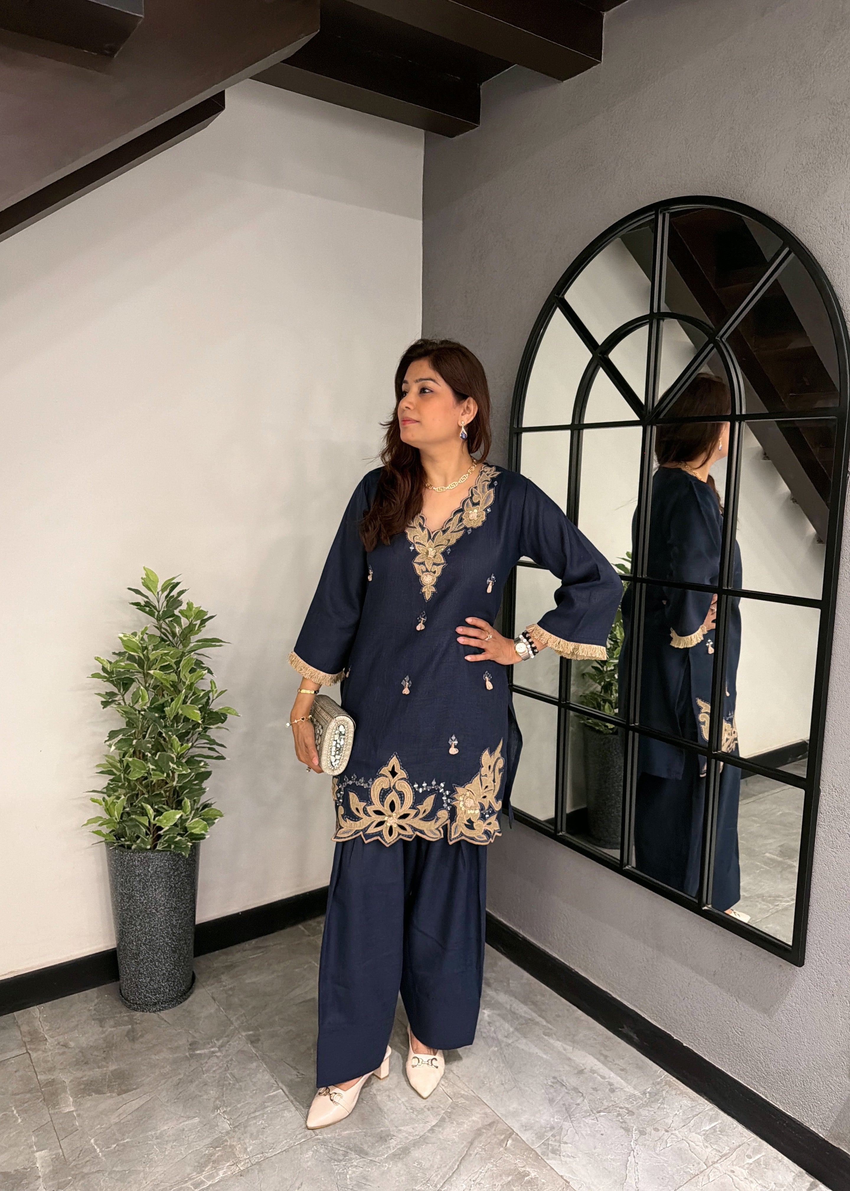 Navy Noor Kurta Set