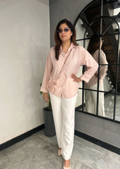 Pinstripe Jacket Shirt (Pink)