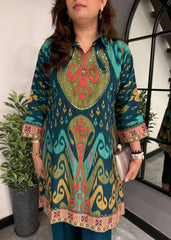 Emerald Royale Ikkat Choga Style
