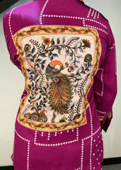 Bandani Kalamkari Shirt Crepe (Magenta)