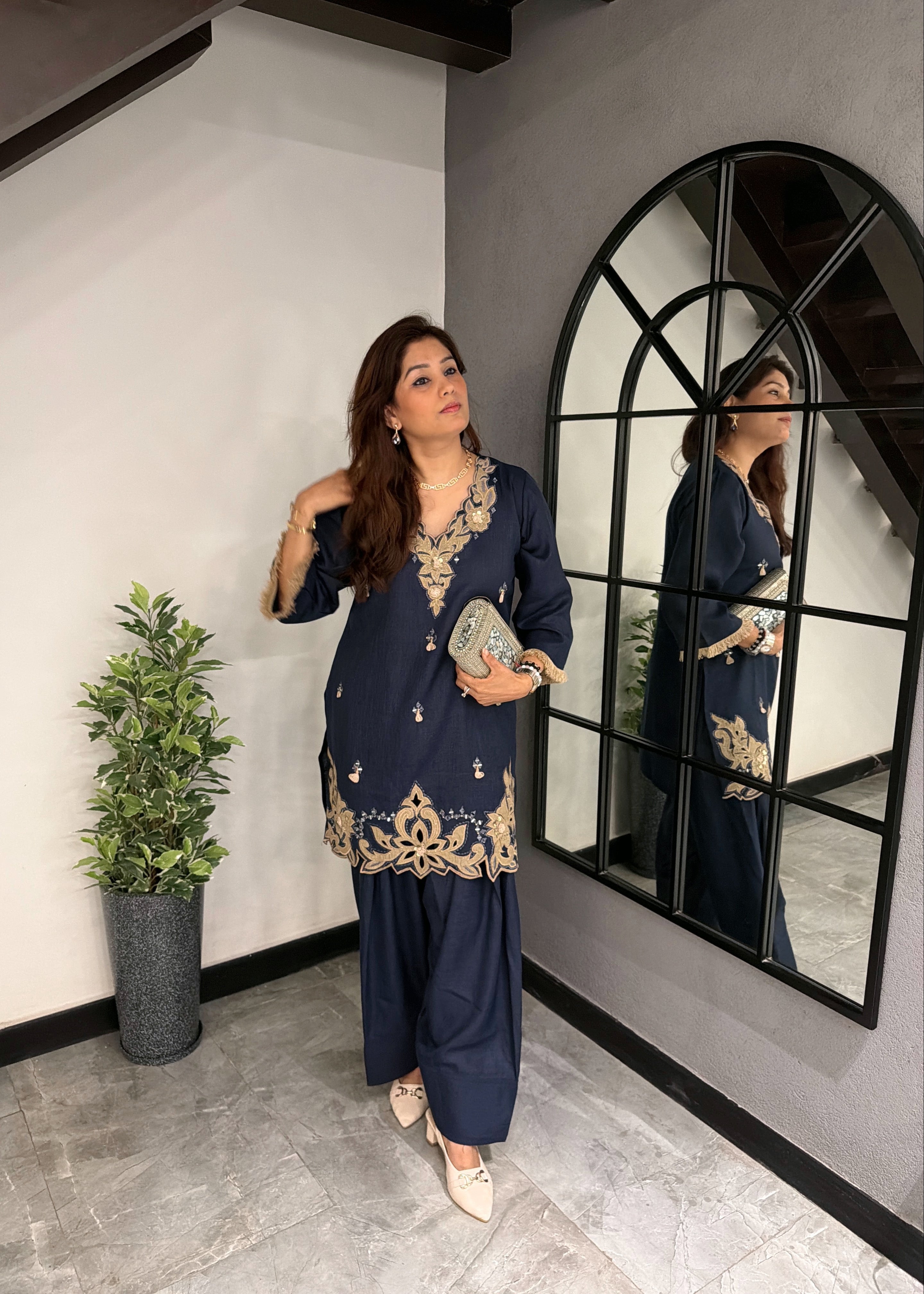 Navy Noor Kurta Set