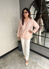 Pinstripe Jacket Shirt (Pink)