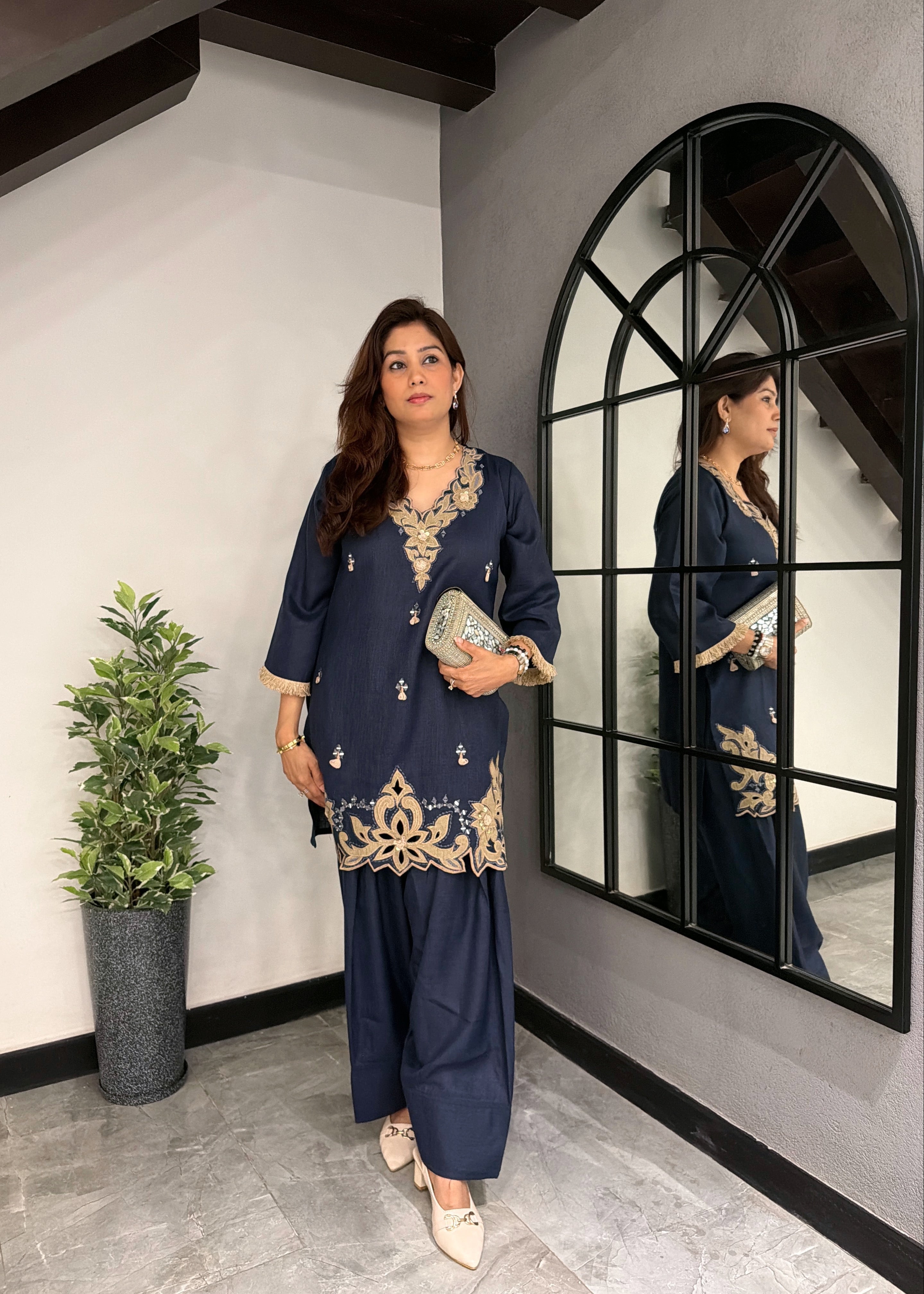 Navy Noor Kurta Set