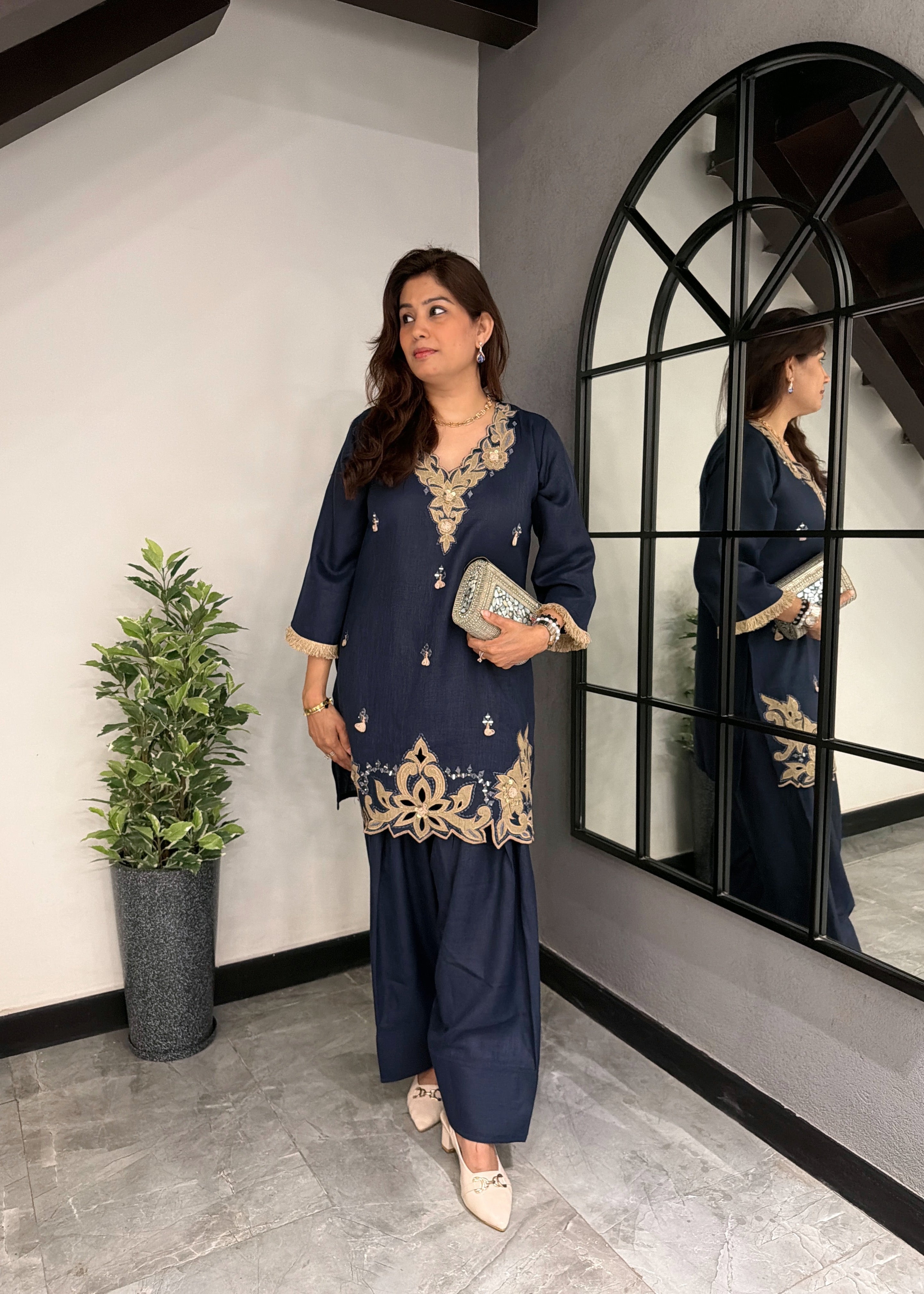 Navy Noor Kurta Set